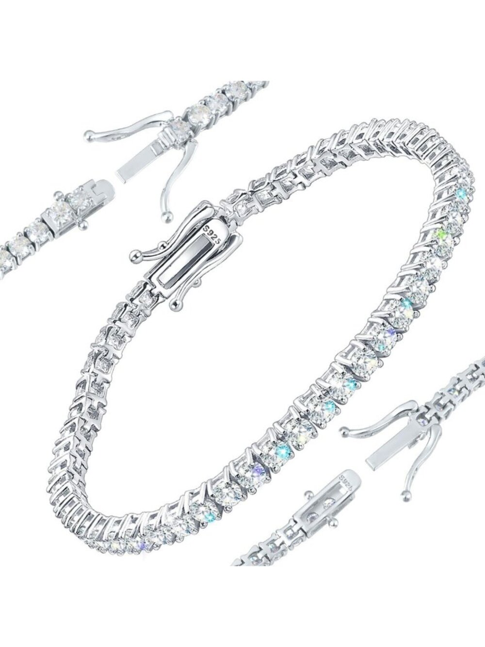 Elegant Moissanite Tennis Bracelets for Women & Men, 6-8.5", Sparkling Jewelry